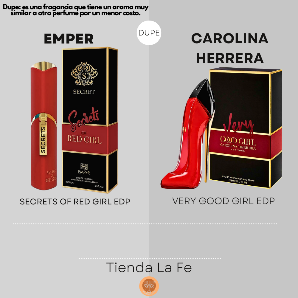 EMPER SECRETS OF RED GIRL EDP 100ML (M) (DUPE CAROLINA HERRERA VERY GOOD GIRL EDP)