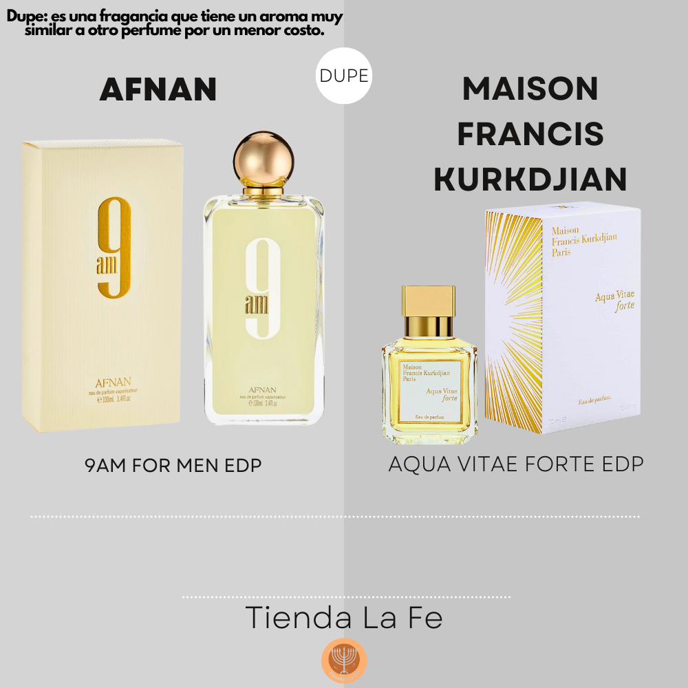 AFNAN 9AM FOR MEN EDP 100ML (U) (DUPE MAISON FRANCIS KURKDJIAN AQUA VITAE FORTE EDP)