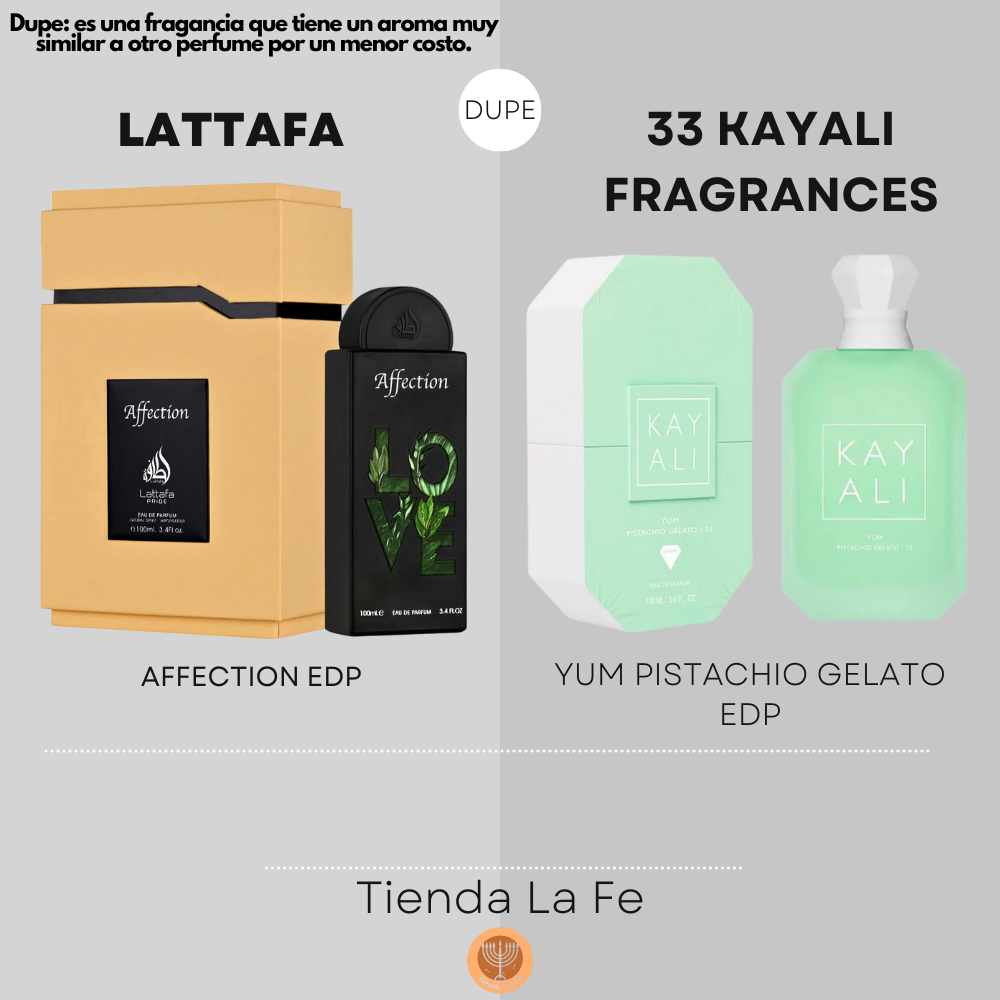 LATTAFA AFFECTION EDP 100ML (U) (DUPE 33 KAYALI FRAGRANCES YUM PISTACHIO GELATO EDP)