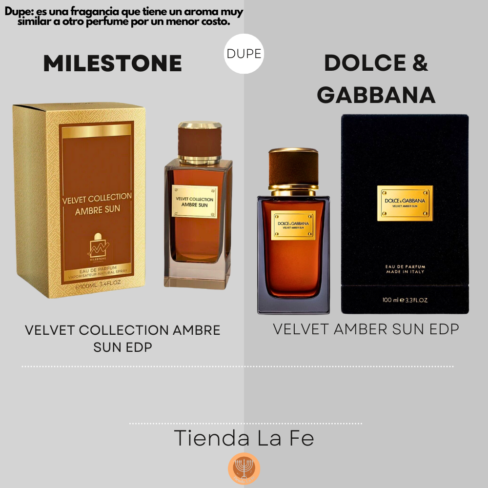 MILESTONE VELVET COLLECTION AMBRE SUN EDP 100ML (U) (DUPE DOLCE & GABBANA VELVET AMBER SUN EDP)