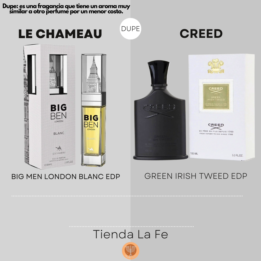 LE CHAMEAU BIG MEN LONDON BLANC EDP 85ML (H) (DUPE CREED GREEN IRISH TWEED EDP)