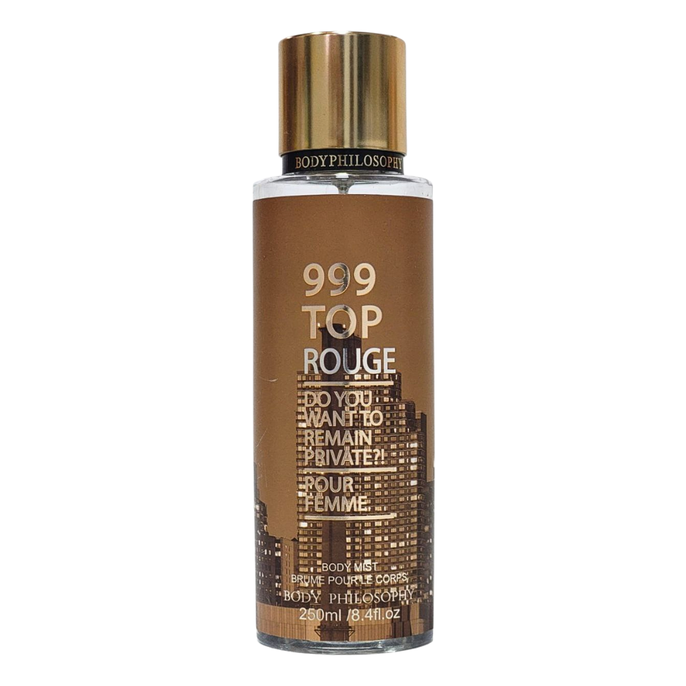 SPLASH BODY PHILOSOPHY 999 TOP ROUGE 250ML (M)(DUPE DE CAROLINA HERRERA 212 VIP ROSE FOR WOMEN EDP 80ML)