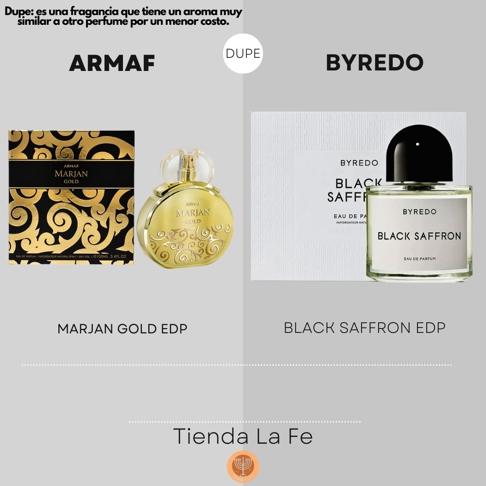 ARMAF MARJAN GOLD EDP 100ML (U) (DUPE BYREDO BLACK SAFFRON EDP)