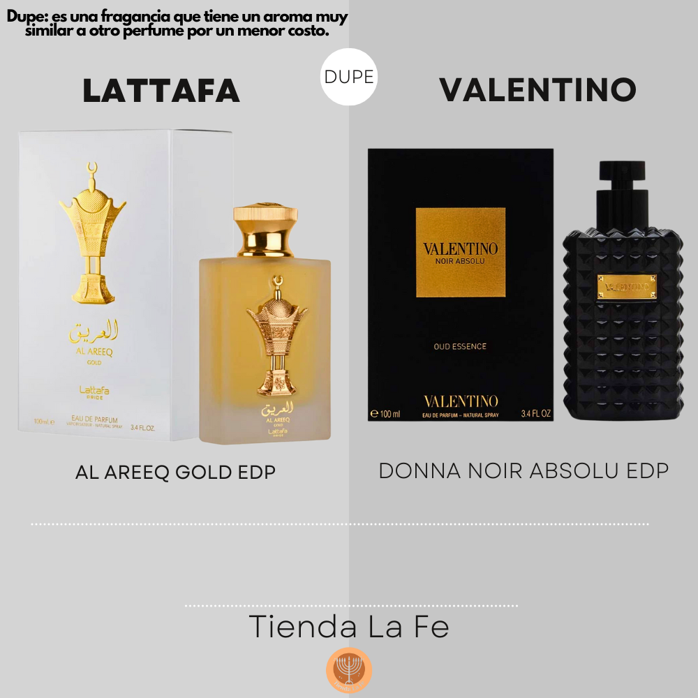 LATTAFA AL AREEQ GOLD EDP 100ML (U) (DUPE VALENTINO DONNA NOIR ABSOLU EDP)