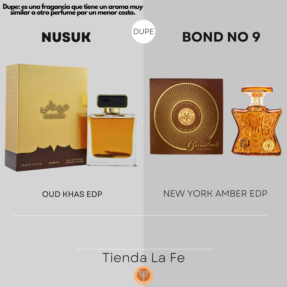 NUSUK OUD KHAS EDP 100ML (U) (DUPE BOND NO 9 NEW YORK AMBER EDP)