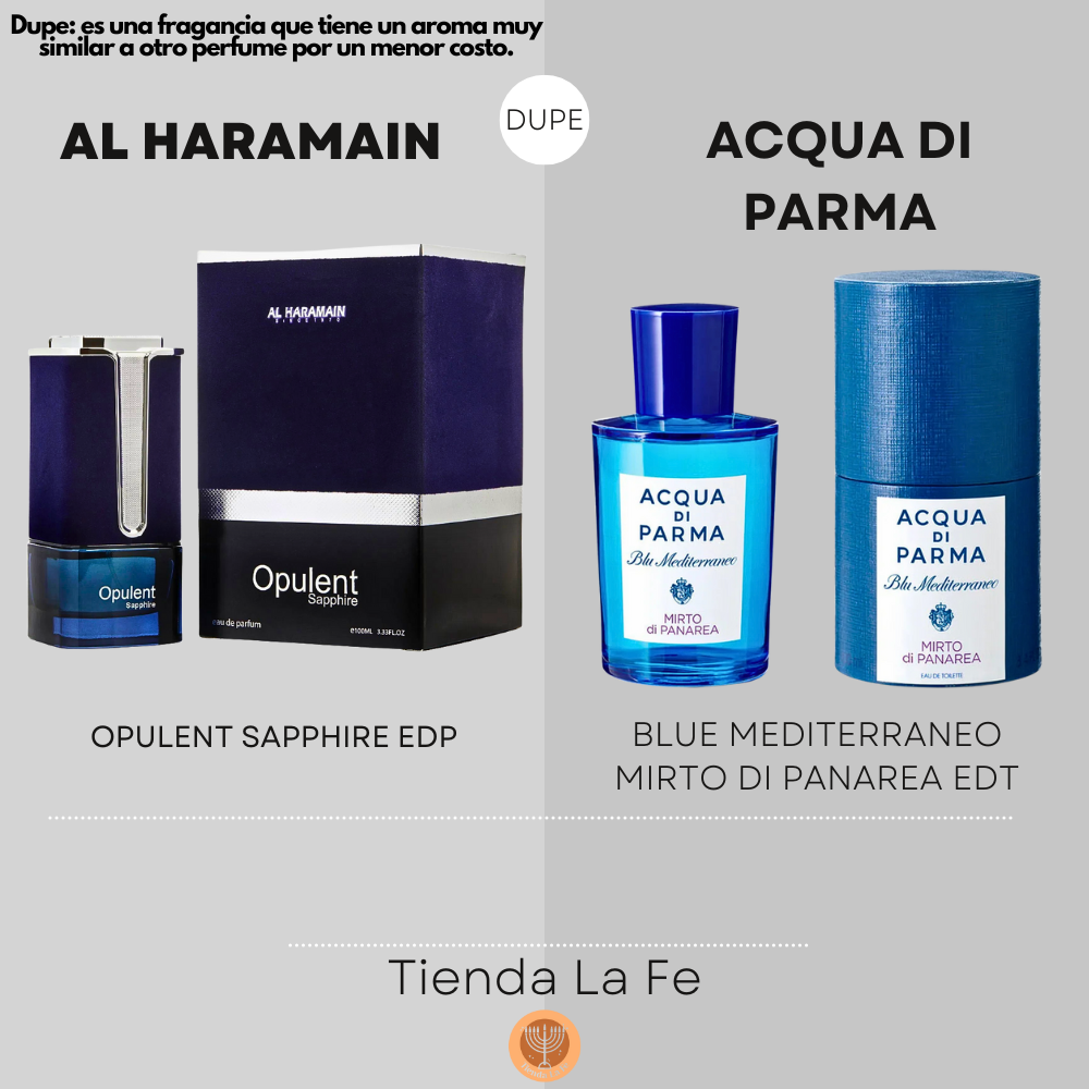 AL HARAMAIN OPULENT SAPPHIRE EDP 100ML (U) (DUPE ACQUA DI PARMA BLUE MEDITERRANEO MIRTO DI PANAREA EDT)