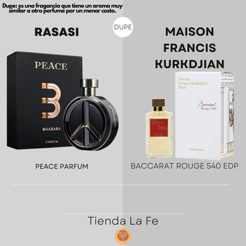 BHARARA PEACE PARFUM 100ML (H) (DUPE MAISON FRANCIS KURKDJIAN BACCARAT ROUGE 540 EDP)