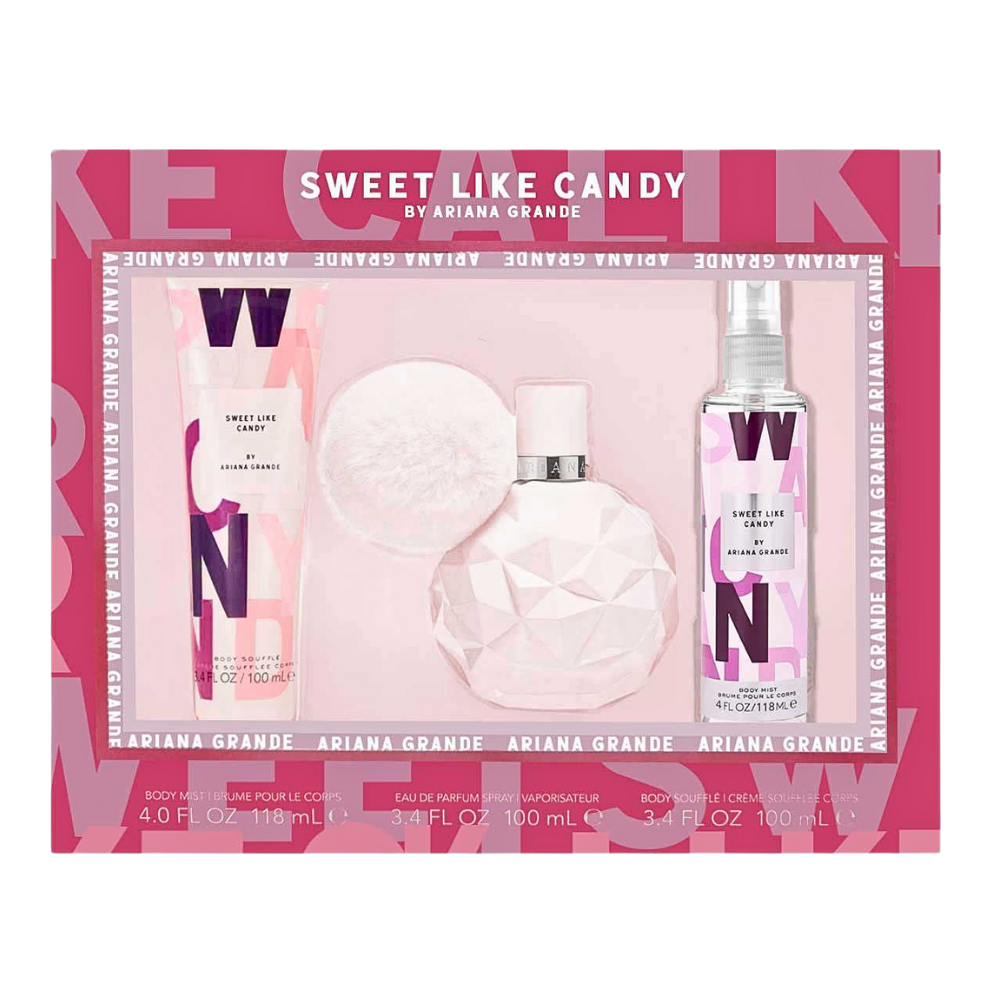 SET ARIANA GRANDE SWEET LIKE CANDY EDP 100ML, BODY LOTION, BODY MIST 118ML (M)