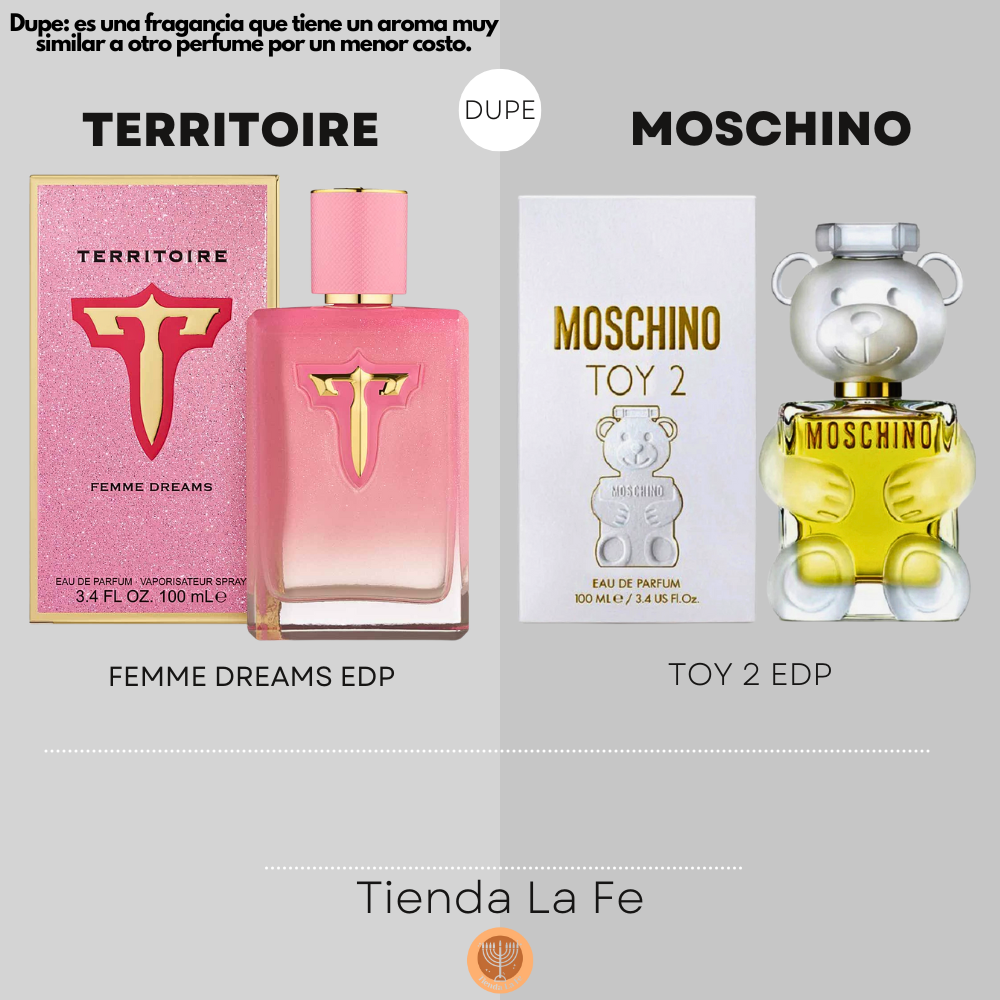 TERRITOIRE FEMME DREAMS EDP 100ML (M) (DUPE MOSCHINO TOY 2 EDP)