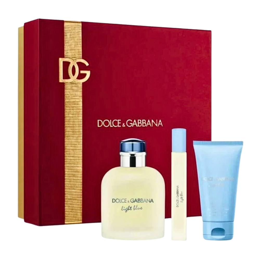 SET DOLCE & GABBANA LIGHT BLUE POUR HOMME EDT 125ML, MINI EDT 10ML, SHOWER GEL 50ML (H)