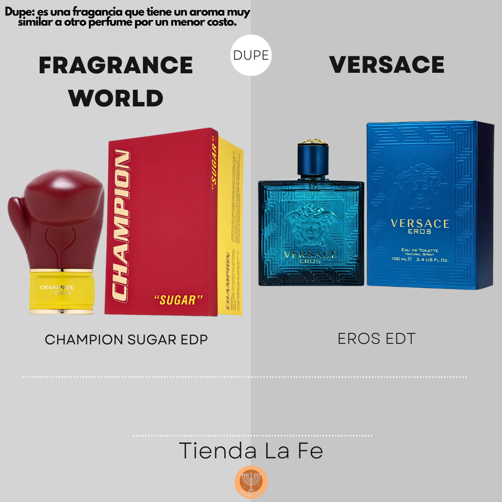 FRAGRANCE WORLD CHAMPION SUGAR EDP 80ML (H) (DUPE VERSACE EROS EDT)