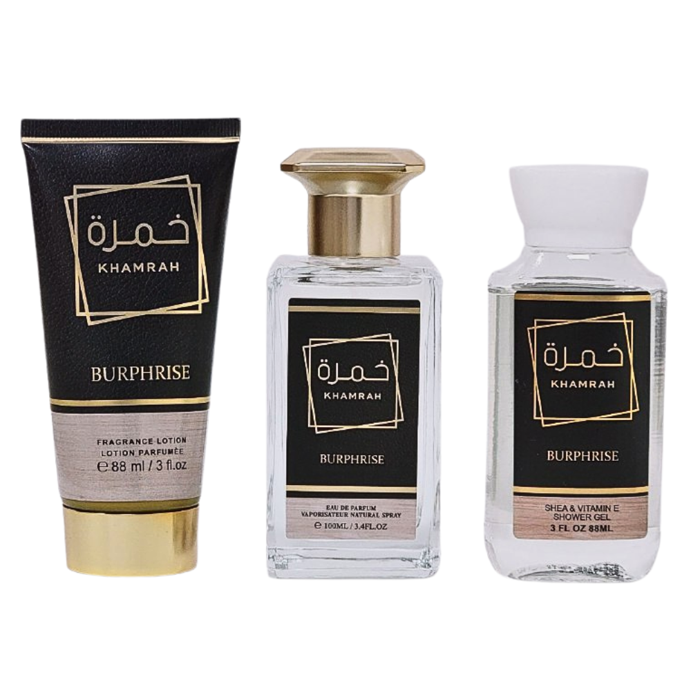 SET BURPHRISE KHAMRAH EDP 100ML, SHOWER GEL 88ML, BODY LOTION 88ML (H)