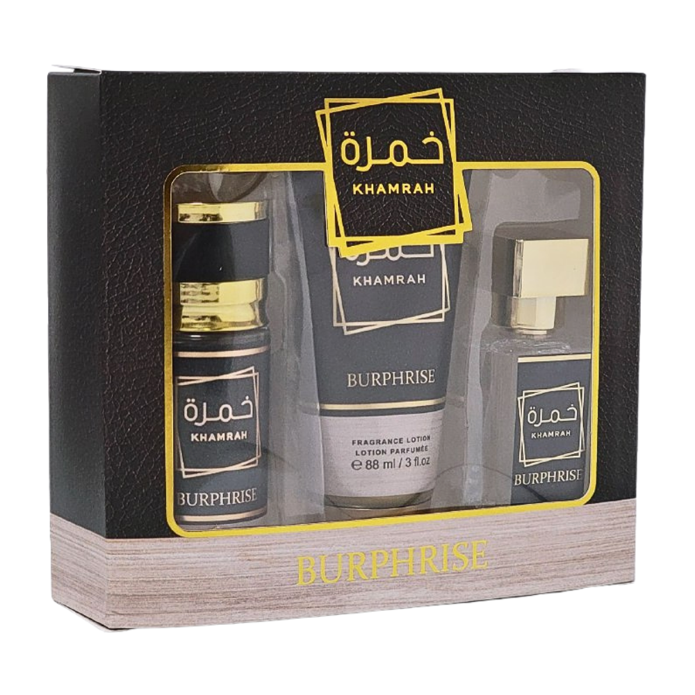 SET KHAMRAH BURPHRISE EDP 50ML, SPLASH 88ML, BODY LOTION 88ML (H)
