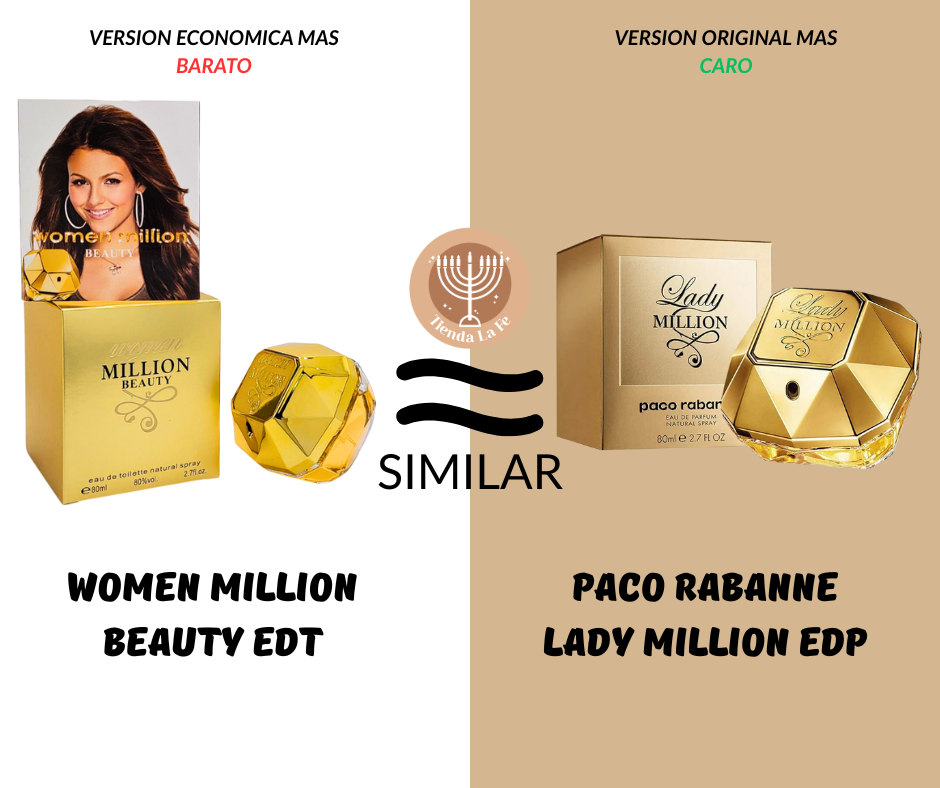 WOMEN MILLION BEAUTY EDT 80ML (M) (AROMA SIMILAR PACO RABANNE LADY MILLION EDP)