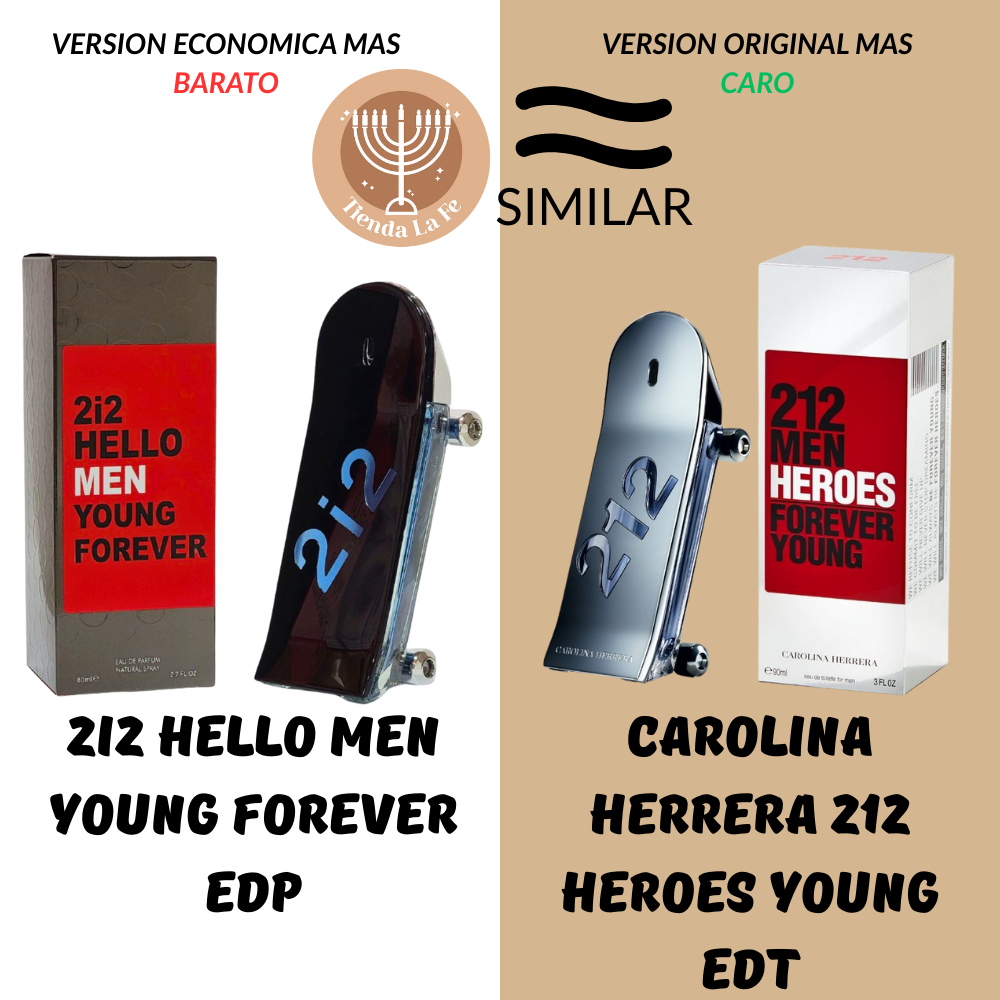 2i2 HELLO MEN YOUNG FOREVER EDP 80ML (H) (AROMA SIMILAR CAROLINA HERRERA 212 HEROES YOUNG EDT)