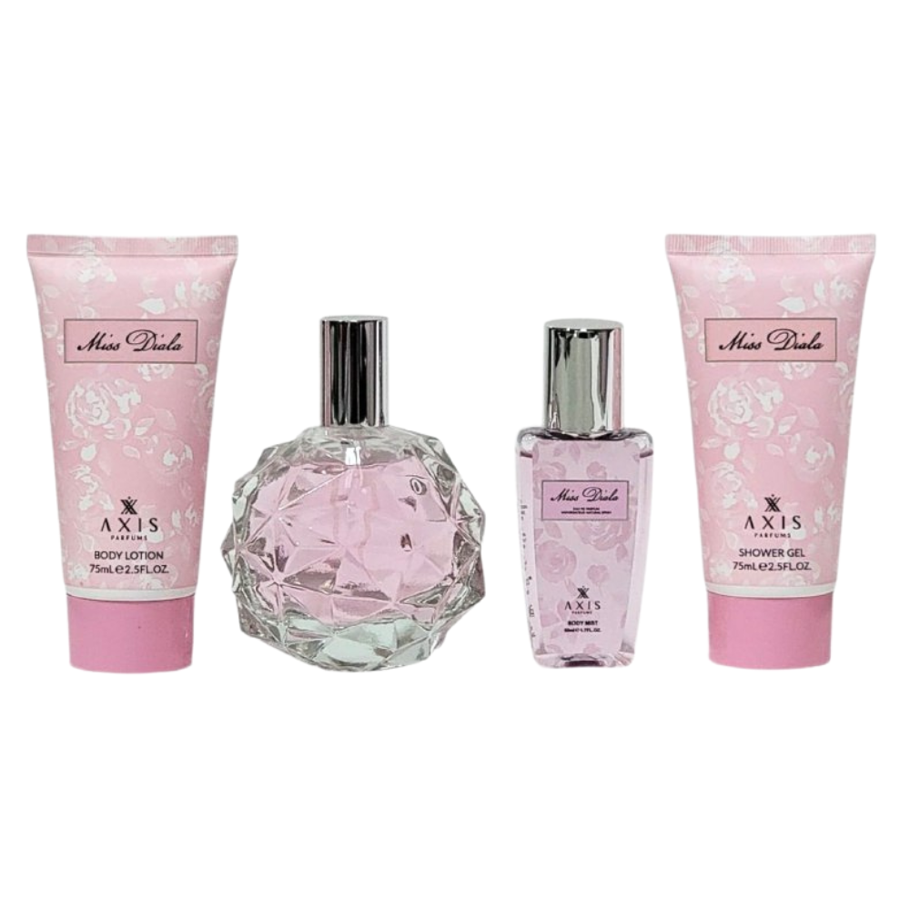 SET MISS DIALA AXIS PARFUMS EDP 100ML, BODY LOTION 75ML, SPLASH 50ML, SHOWER GEL 75ML (M)