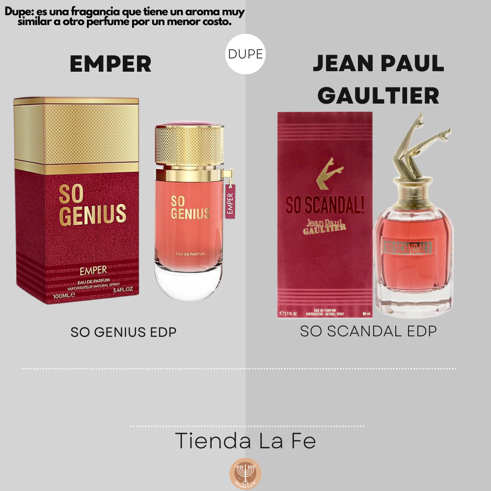 EMPER SO GENIUS EDP 100ML (M) (DUPE JEAN PAUL GAULTIER SO SCANDAL EDP)