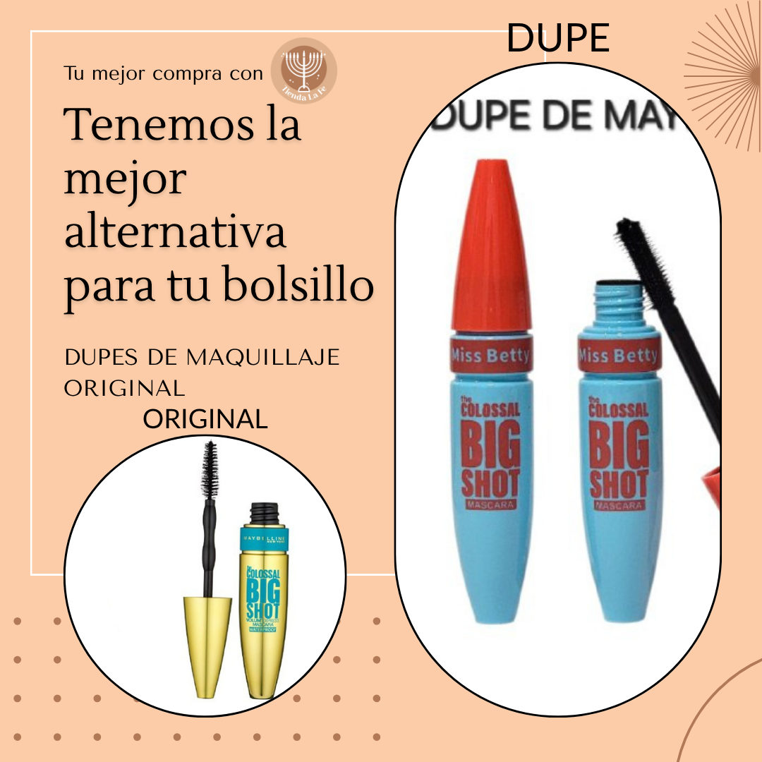 MASCARA PARA PESTAÑAS, MISS BETTY THE COLOSSAL 12G (DUPE MAYBELLINE)  PASTA LIGERA RIZADOR NATURAL, RESISTENTE AL AGUA Y SECADO RAPIDA