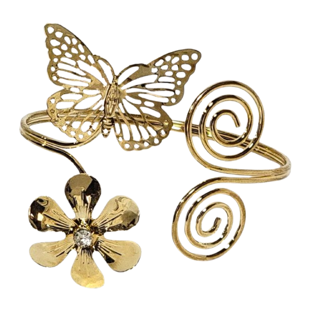 BRAZALETE PARA BRAZO SUPERIOR AJUSTABLE DE ACERO FORMA MARIPOSA