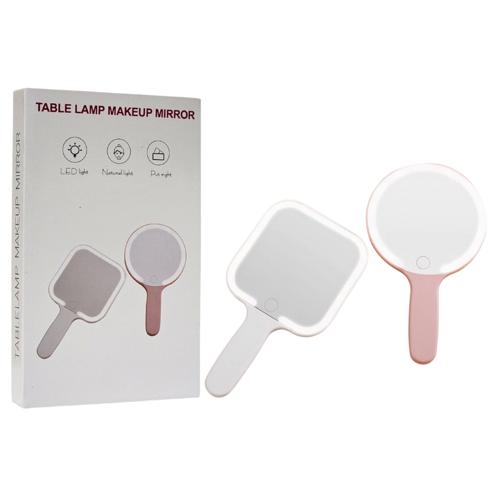 ESPEJO DE MAQUILLAJE CON LUZ LED DE TRES INTENSIDADES, RANGO DE LARGA DURACION 2 COLORES