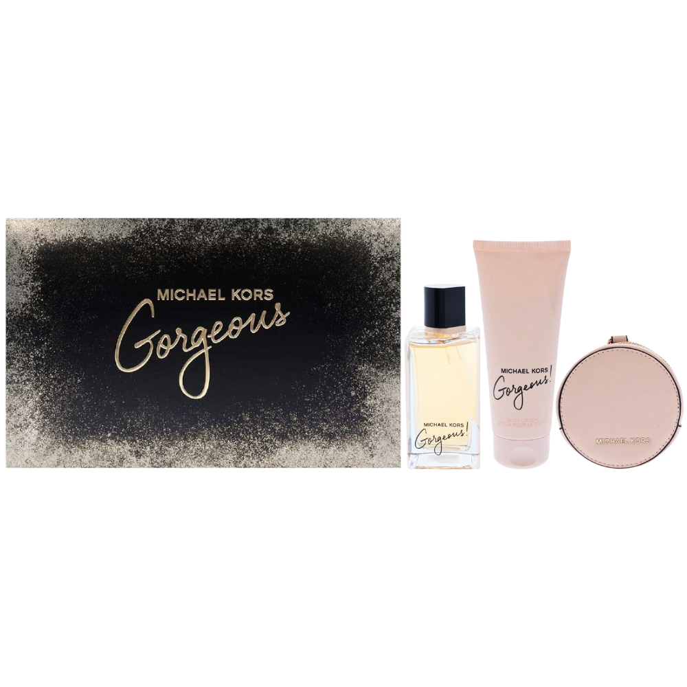 SET MICHAEL KORS GORGEOUS EDP 100ML, BODY LOTION 100ML, COSMETIQUERA)