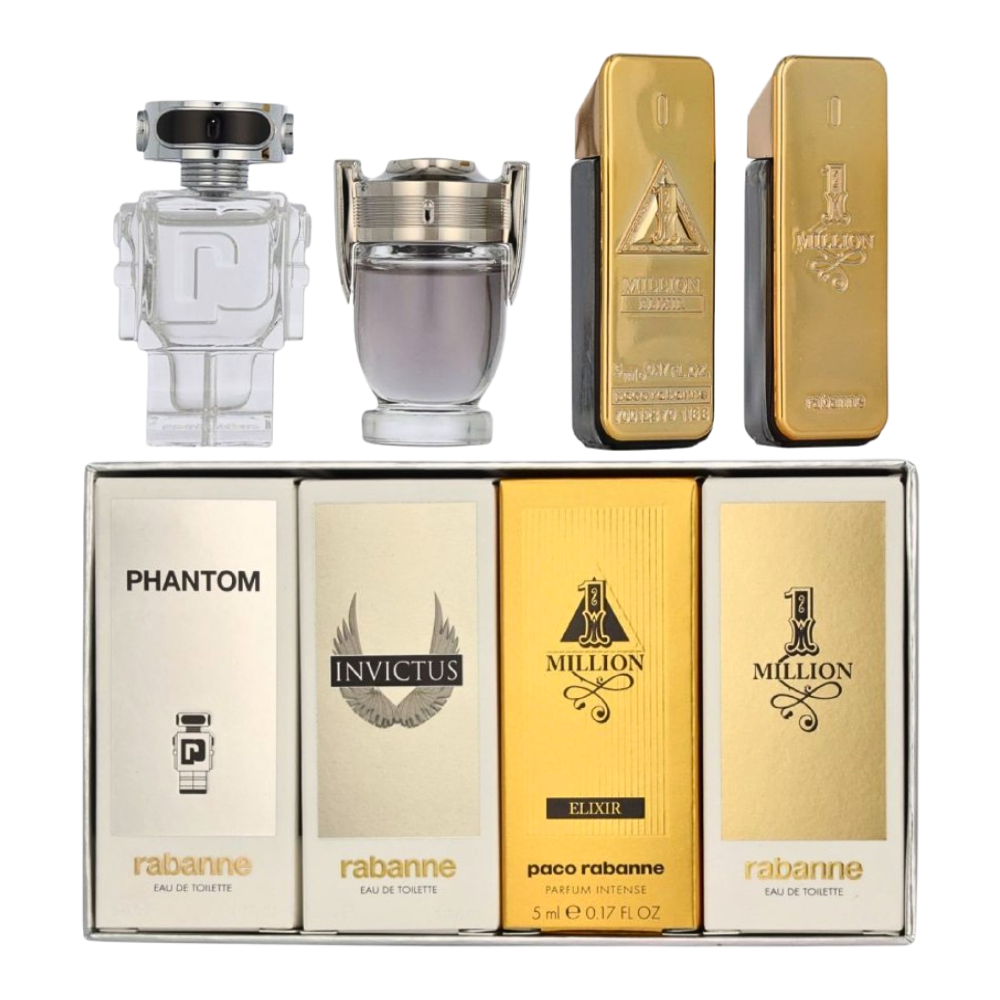 SET PACO RABANNE TRAVEL EXCLUSIVE EDT 5MLX3, PARFUM 5ML (H)
