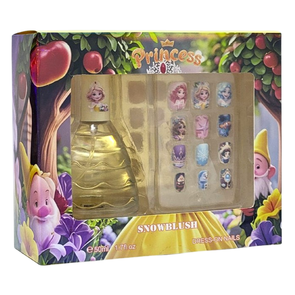 SET CIRELINE PRINCESS SNOWBLUSH EDT 50ML, Y SET DE 12 UÑAS POSTIZAS