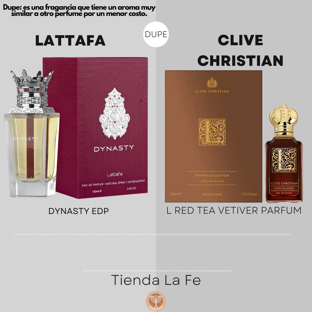 LATTAFA DYNASTY EDP 100ML (U) (DUPE CLIVE CHRISTIAN L RED TEA VETIVER PARFUM)