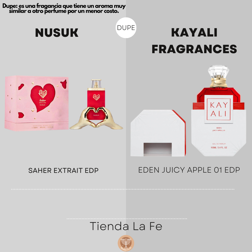 NUSUK SAHER EXTRAIT EDP 100ML (M) (DUPE KAYALI FRAGRANCES EDEN JUICY APPLE 01 EDP)