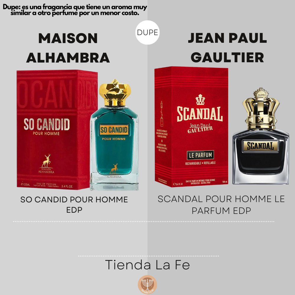MAISON ALHAMBRA SO CANDID POUR HOMME EDP 100ML (H) (DUPE JEAN PAUL GAULTIER SCANDAL POUR HOMME LE PARFUM EDP)