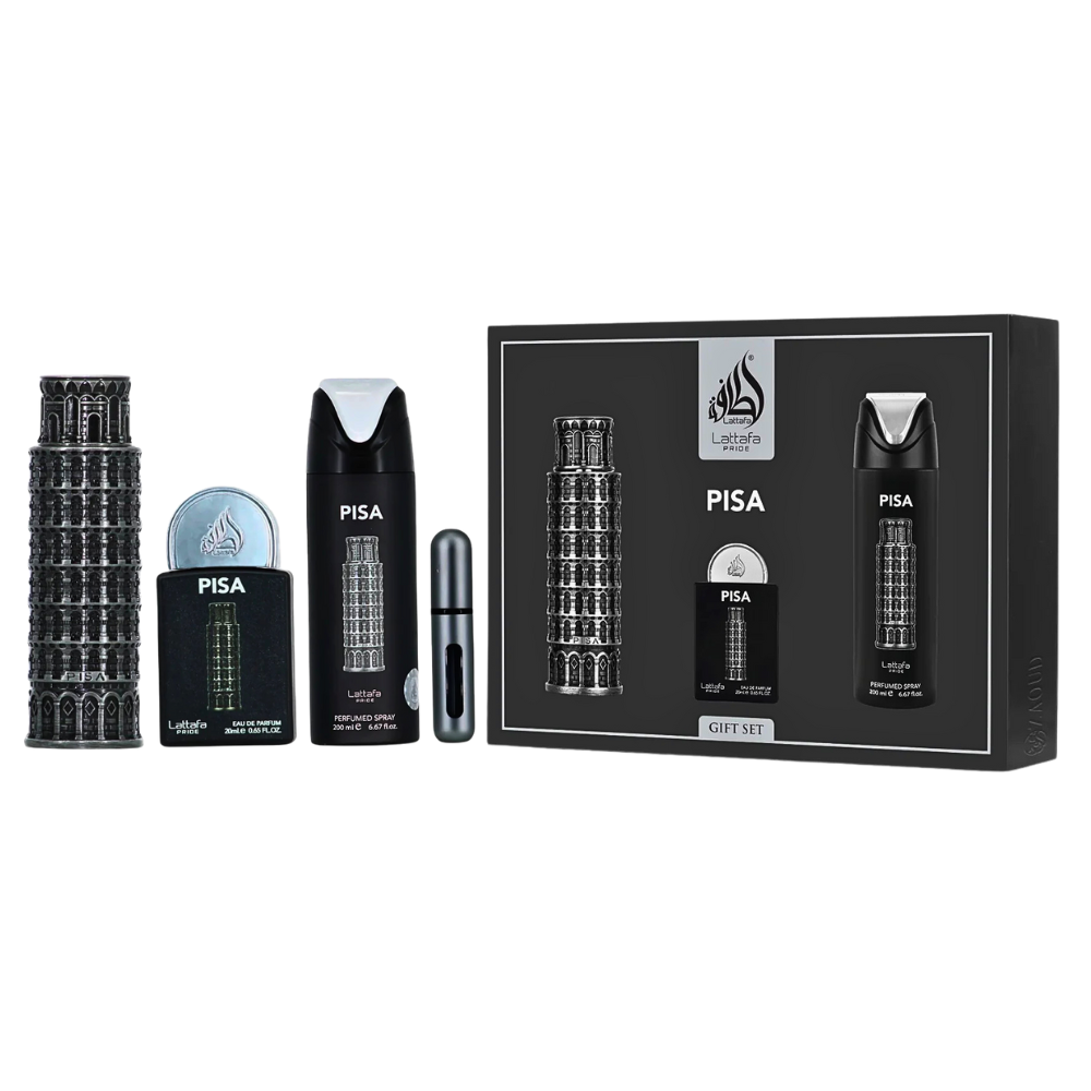 SET LATTAFA PRIDE PISA FIDT SET EDP 100ML, EDP 20ML, BODY SPRAY 200ML (H)