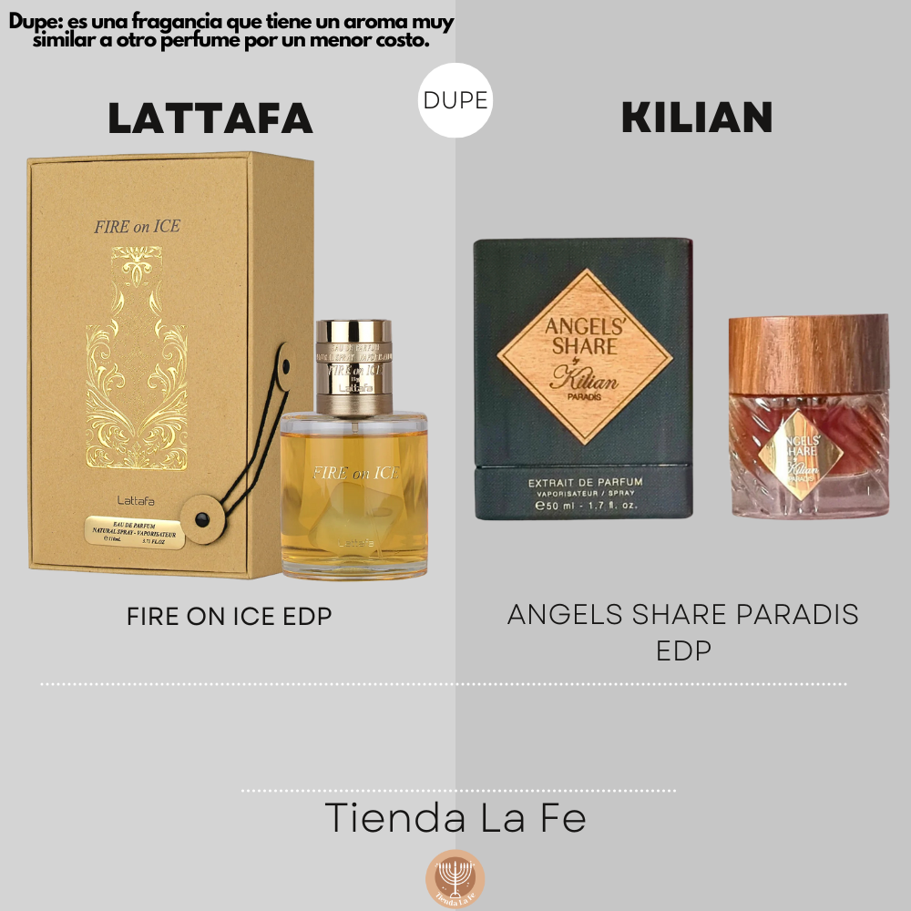 LATTAFA FIRE ON ICE EDP 110ML (U) (DUPE KILIAN ANGELS SHARE PARADIS EDP)