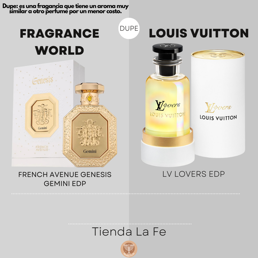 FRAGRANCE WORLD FRENCH AVENUE GENESIS GEMINI EDP 90ML (U) (DUPE LOUIS VUITTON LV LOVERS EDP)