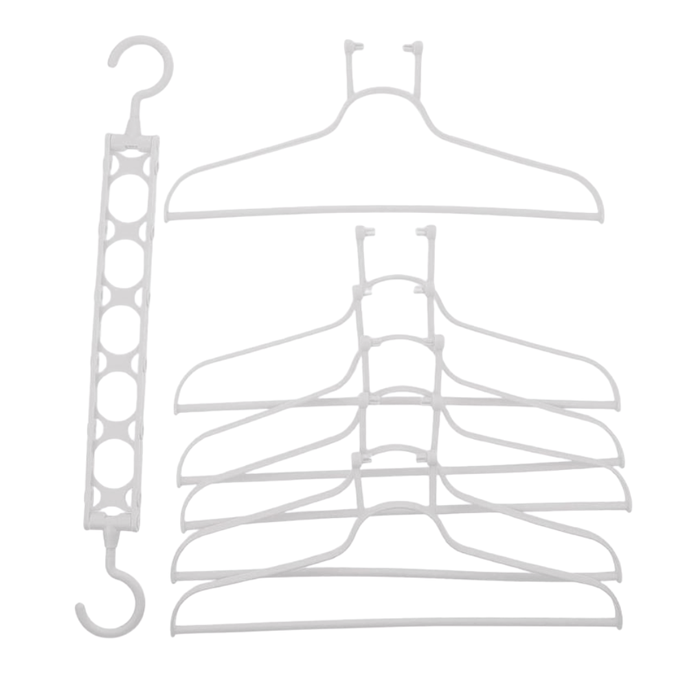 GANCHO ORGANIZADOR DE ROPA COLGADOR MULTIFUNCIONAL DE 6 ESPACIOS, ORGANIZA TU ARMARIO COMO NUNCA ANTES, DISEÑADO PARA MAXIMIZAR EL ESPACIO DE TU CLOSET