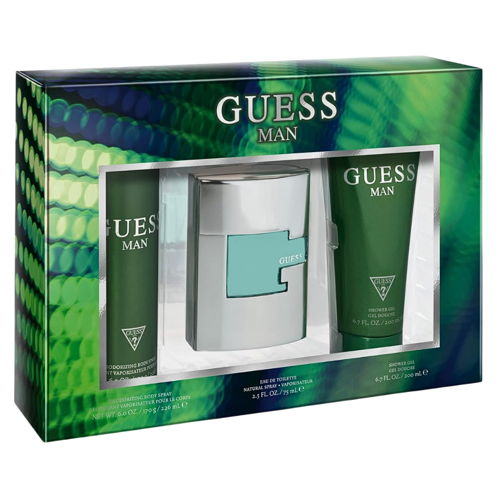 SET GUESS MAN EDT 75ML, BODY SPRAY 226ML, SHOWER GEL 200ML (H)