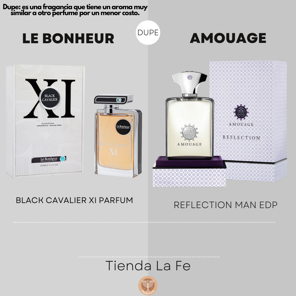 LE BONHEUR BLACK CAVALIER XI PARFUM 100ML (H) (DUPE AMOUAGE REFLECTION MAN EDP)