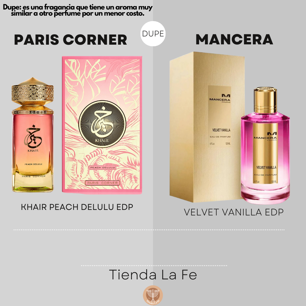 PARIS CORNER KHAIR PEACH DELULU EDP 100ML (M) (DUPE MANCERA VELVET VANILLA EDP)