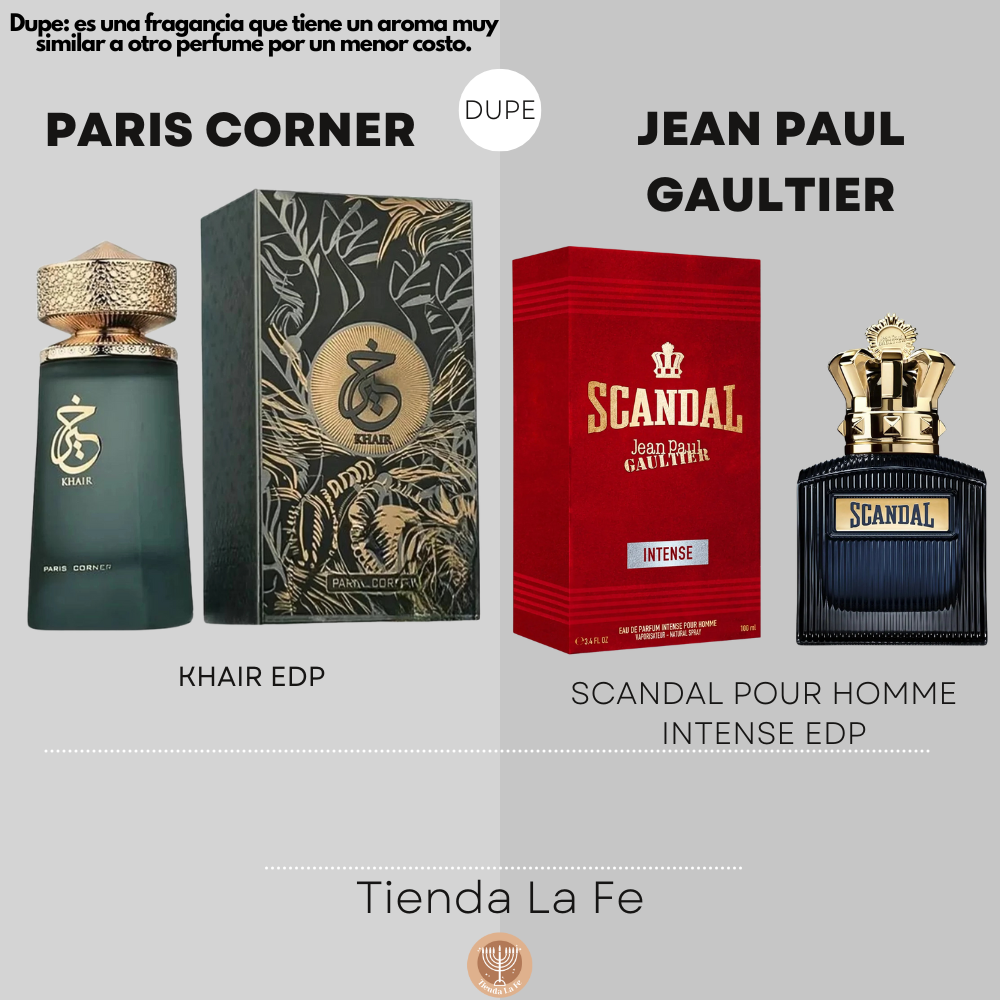 PARIS CORNER KHAIR EDP 100ML (H) (DUPE JEAN PAUL GAULTIER SCANDAL POUR HOMME INTENSE EDP)