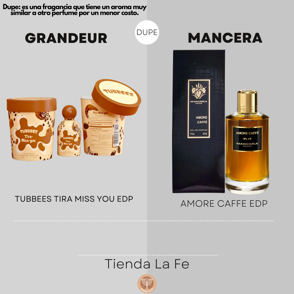 GRANDEUR TUBBEES TIRA MISS YOU EDP 50ML (M) (DUPE MANCERA AMORE CAFFE EDP)