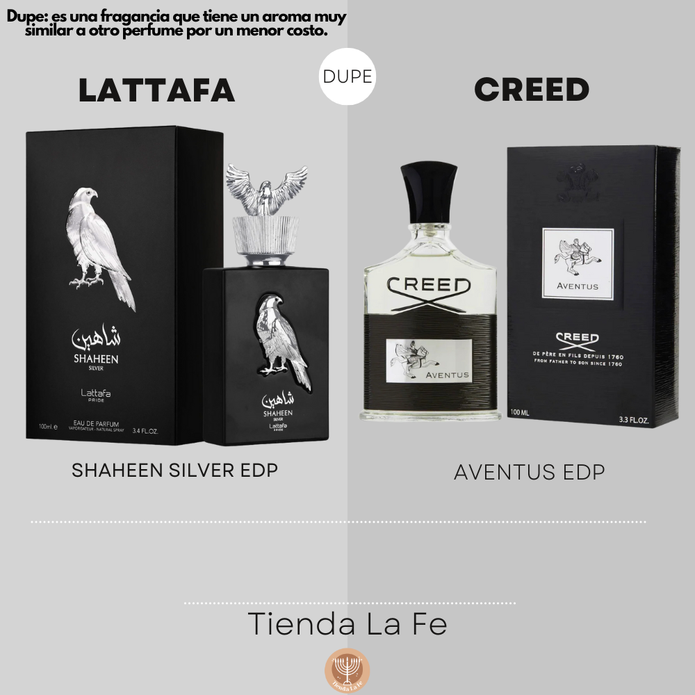 LATTAFA SHAHEEN SILVER EDP 100ML (U) (DUPE CREED AVENTUS EDP)