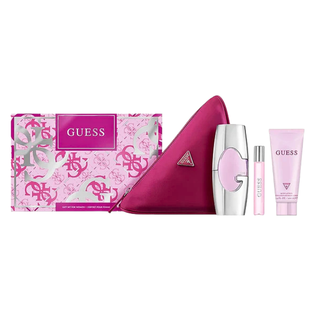 SET GUESS FOR WOMEN EDP 75ML, MINI EDP 15ML, BODY LOTION 100ML, BOLSA DE VIAJE (M)