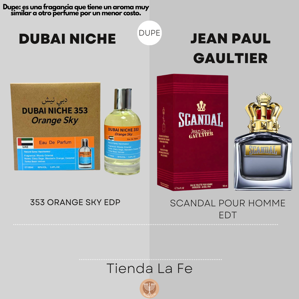DUBAI NICHE 353 ORANGE SKY EDP 100ML (H) (DUPE JEAN PAUL GAULTIER SCANDAL POUR HOMME EDT)