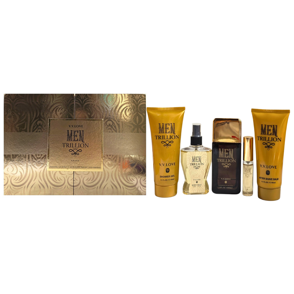 SET VV LOVE MEN TRILLION EDP 100ML, EDP 10ML, BODY LOTION 150ML, SHOWER GEL 150ML, SPLASH 100ML (H)