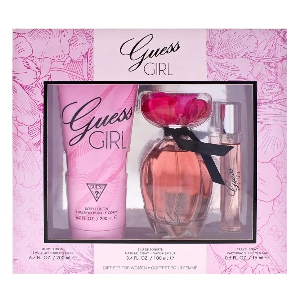 SET GUESS GIRL EDT 100ML, EDT 15ML, BODY LOTION 200ML (M)