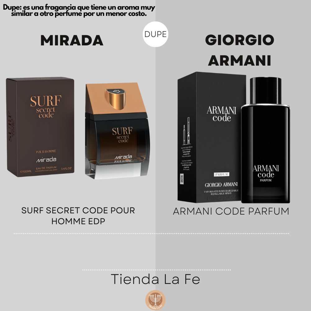 MIRADA SURF SECRET CODE POUR HOMME EDP 100ML (H) (DUPE GIORGIO ARMANI ARMANI CODE PARFUM)