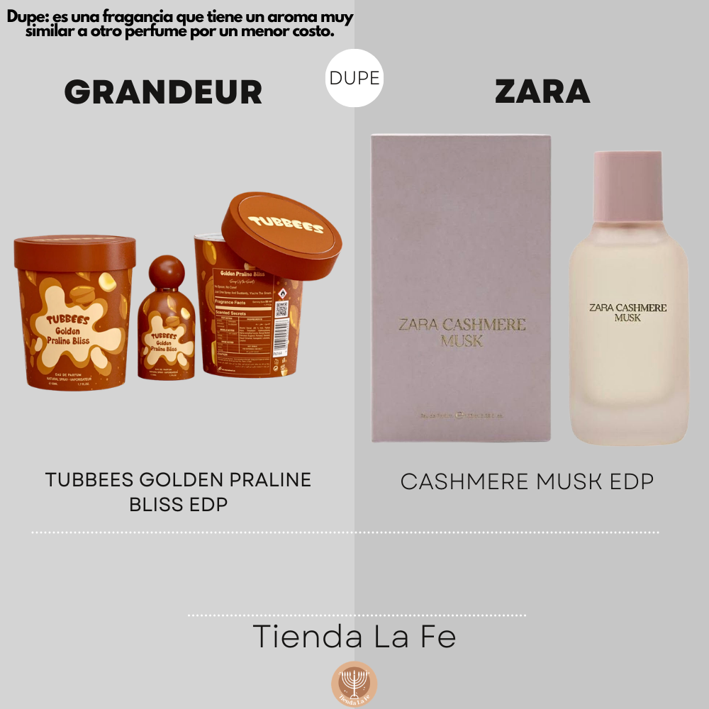GRANDEUR TUBBEES GOLDEN PRALINE BLISS EDP 50ML (M) (DUPE ZARA CASHMERE MUSK EDP)