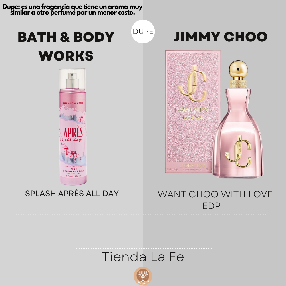 BATH & BODY WORKS SPLASH APRES ALL DAY 236ML (M) (DUPE JIMMY CHOO I WANT CHOO WITH LOVE EDP)