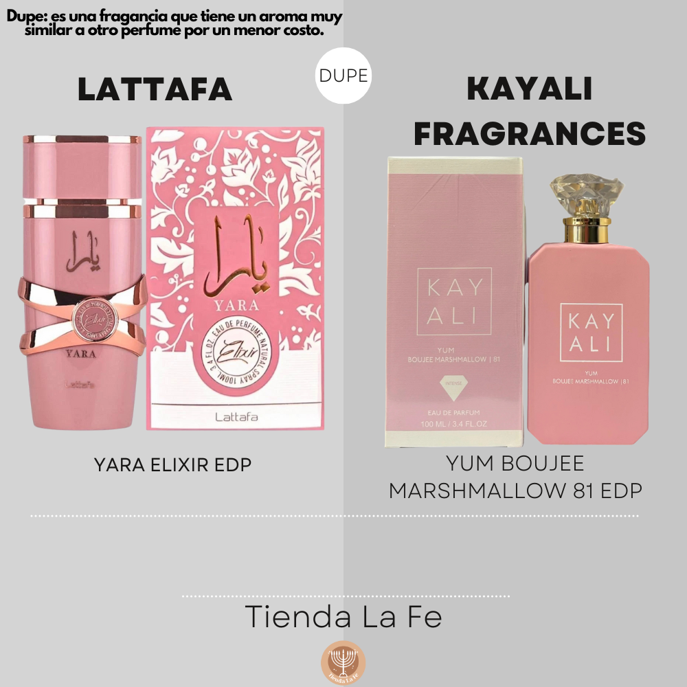 LATTAFA YARA ELIXIR EDP 100ML (M) (DUPE KAYALI FRAGRANCES YUM BOUJEE MARSHMALLOW 81 EDP)