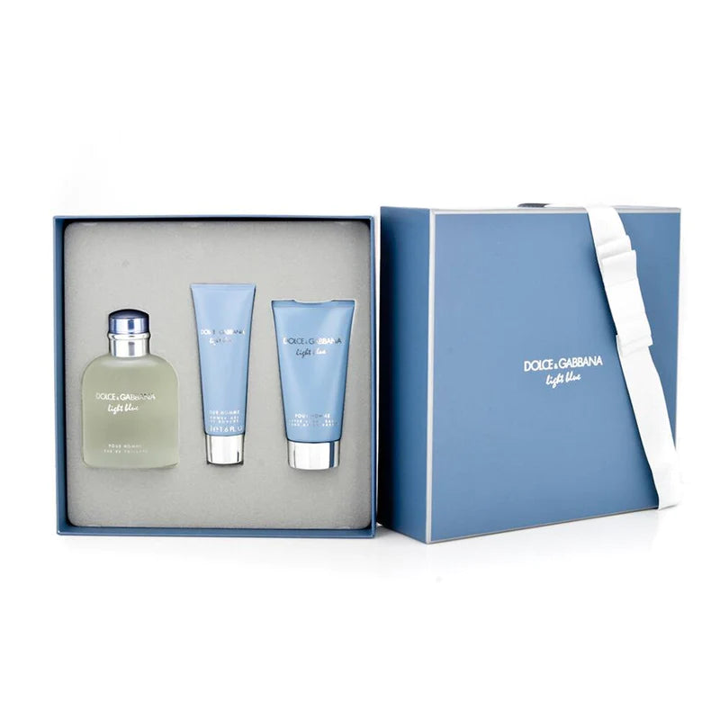 SET DOLCE GABBANA LIGHT BLUE 3 P EDT 125ML AFTER SHAVE BALM 75ML S