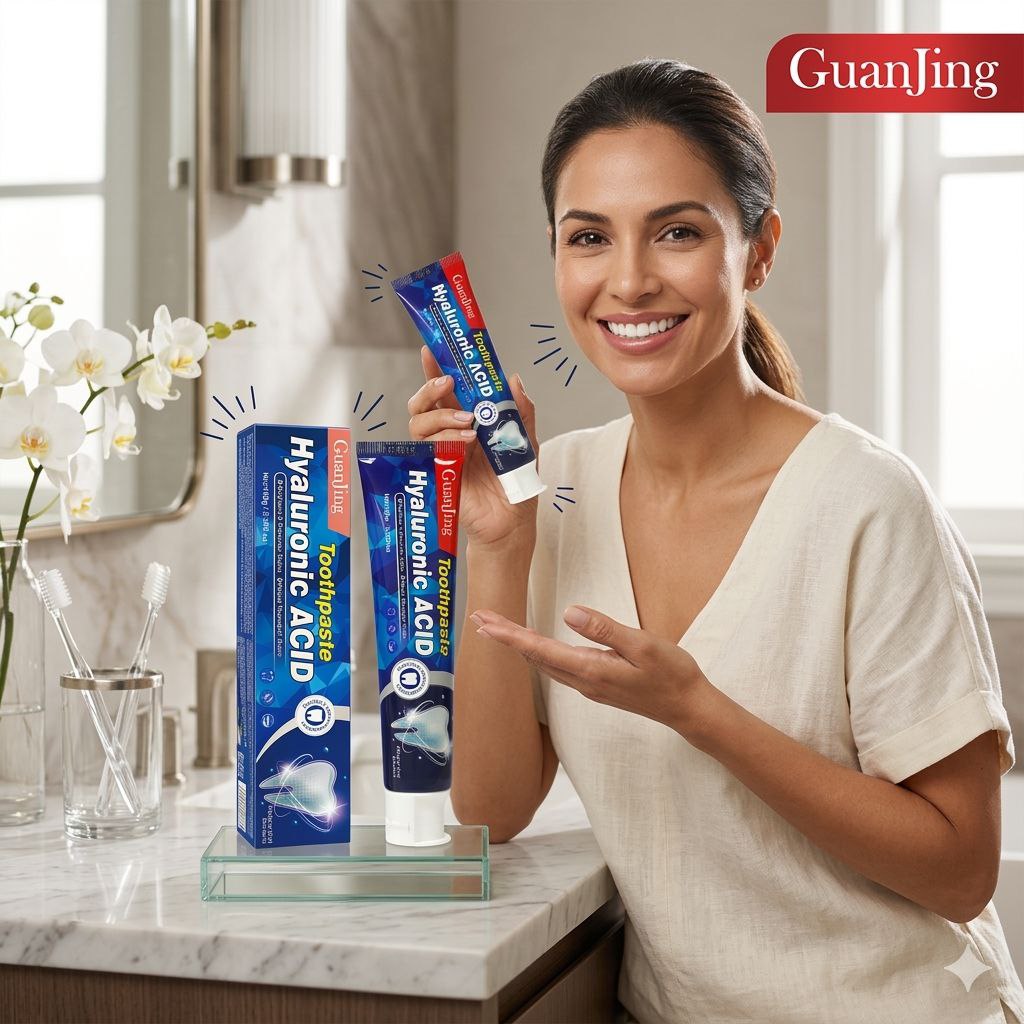 PASTA DENTAL BLANQUEADORA CON ACIDO HIALURONICO GUANJING 100ML